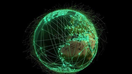 连接 3d 绿色地球的无线通信网络