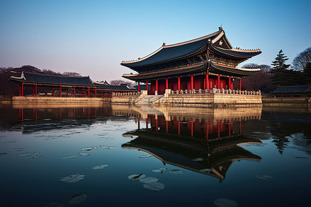 国庆文化背景图片_韩国首尔安国庆寺