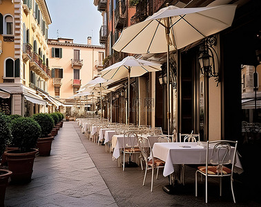意大利街道背景图片_一张空餐桌的图片