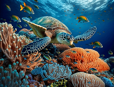 珊瑚礁海洋生命美丽的海洋背景
