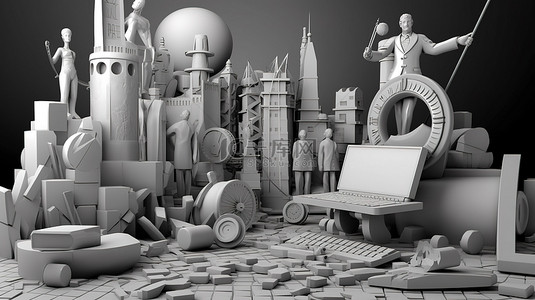 3D 职业概念艺术可视化职业路径
