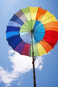 雨伞背景图片_天空中的彩色雨伞 p1939409