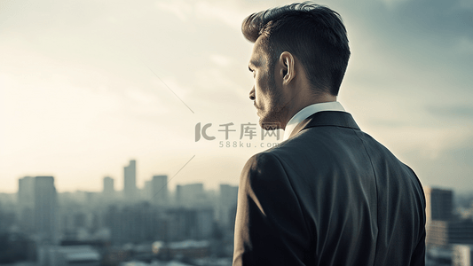 卡通商务办公背景图片_商务成功人士高楼背景