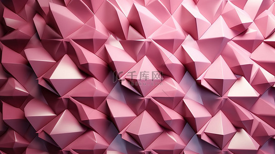 四边形粉红色钻石瓷砖墙的 3d 渲染