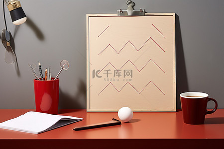 创意软木塞桌子背景图片_咖啡杯剪贴板和铅笔放在笔记本旁边的桌子上