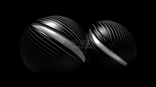 简单双色背景图片_通过 3D 渲染创建的深色背景上的双异常球体抽象单色艺术品