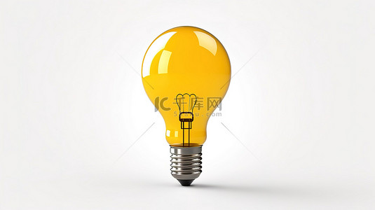 思想落后背景图片_创新思想白色背景 3D 插图上语音气泡中的灯泡