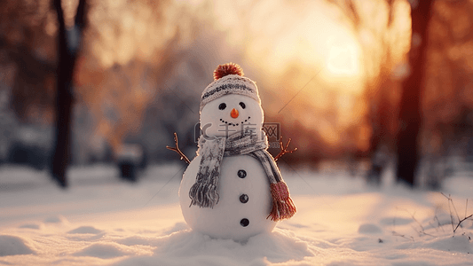 大雪背景图片_冬天雪人漂亮背景