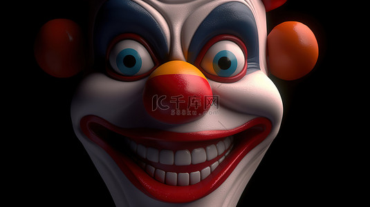 鼻子背景图片_3d 渲染的卡通小丑脸特写