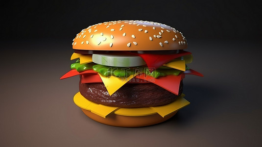 汉堡背景图片_美味的 3d 汉堡图标