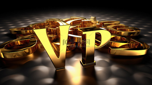 vip 主题徽章和横幅设置 3d 渲染背景