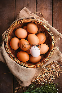 篮子里的一束鸡蛋