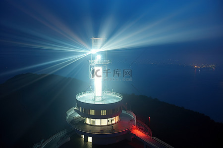 厦门背景图片_厦门湾灯塔在晚上在上海