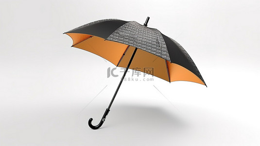 优雅的超大遮阳伞，具有现代风格，在白色背景上以 3D 呈现
