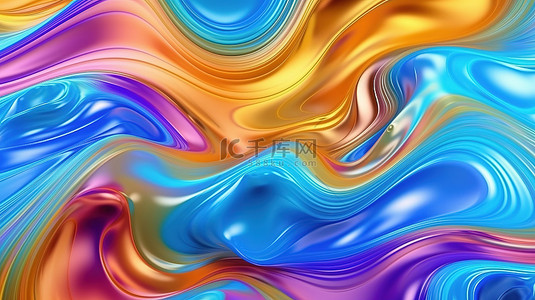 迷幻背景图片_令人着迷的液体玻璃动画中的流体幻觉迷幻抽象波