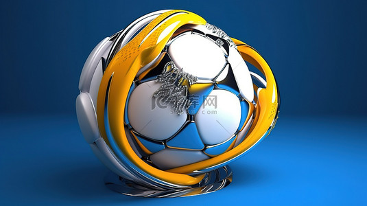 踢足球标志背景图片_3d 渲染的足球标志