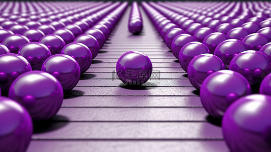 路径迷宫一条 3d 金属紫色球的直线