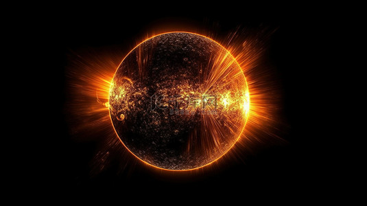 星空背景图片_美国宇航局提供的黑色背景的 3D 渲染，具有高度详细的太阳行星