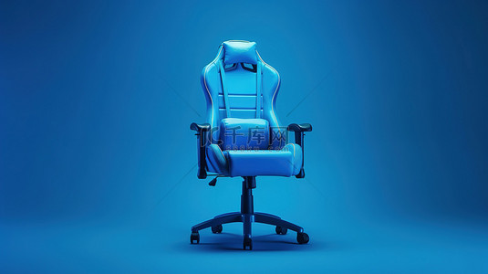 游戏桌子背景图片_蓝色背景上呈现双色调风格的当代游戏椅