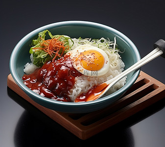 拉面背景图片_hanabee 韩国拉面白米饭配泡菜和搅拌酱