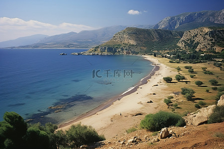 海尔背景图片_莫尔格尼湾 希腊 奥洛尼亚旅游
