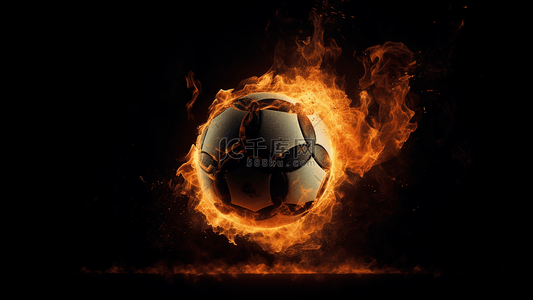 世界杯足球背景图片_火焰足球燃烧效果广告背景