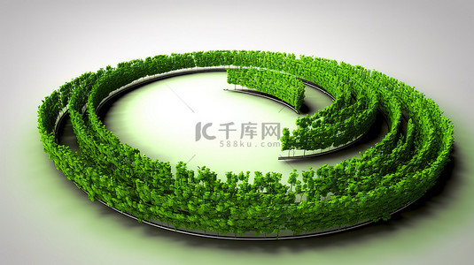 节能背景背景图片_抽象绿色漩涡的 3D 插图为绿色环境铺平道路