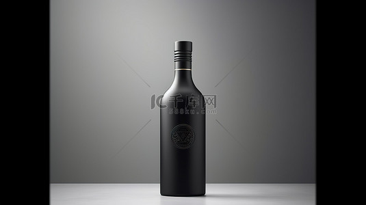 医疗美容美女背景图片_时尚黑瓶样机的 3D 渲染