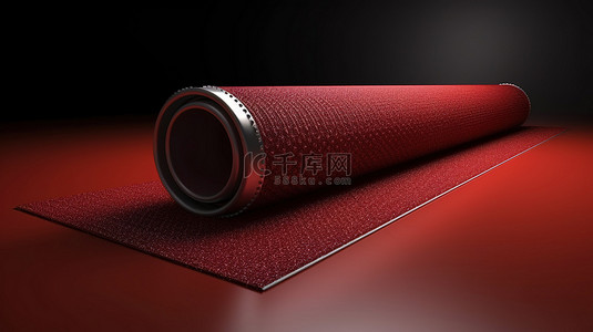滚动的红地毯在 3D 渲染中栩栩如生