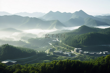 海天空背景图片_青山尽收眼底