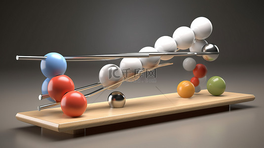 跷跷板球体和身心的平衡行为关于健康的 3D 插图