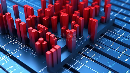 示意框图的 3D 渲染，其中红色和蓝色箭头代表商业和财务概念