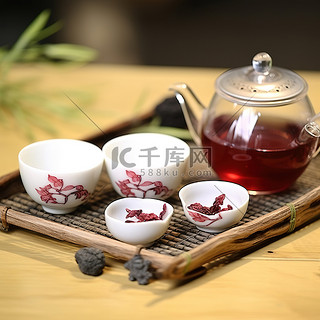 茶背景图片_中国青田莲花蔓越莓茶