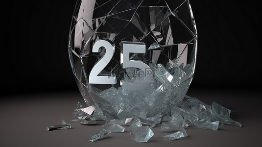 邀请艺术字背景图片_纪念碎玻璃 25 周年，为您的庆祝活动提供令人惊叹的 3D 渲染