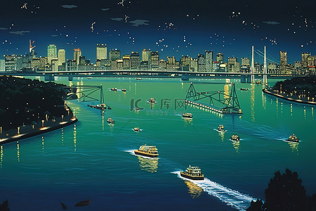 夜晚日本背景图片_在一个夜晚的城市