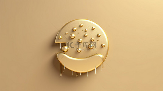云月和雨的图标 哑光金板与金色符号