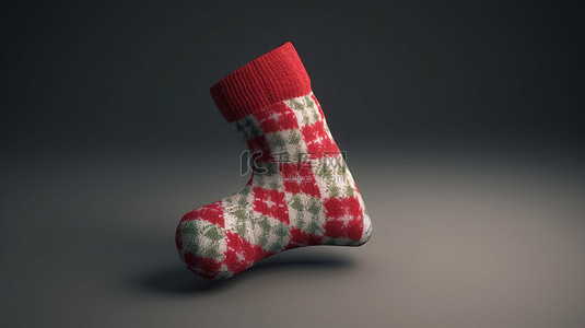 3d 渲染中的圣诞袜图标