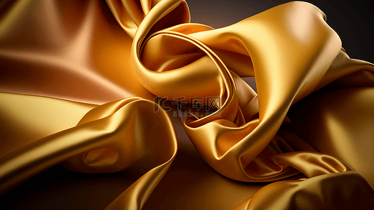 红布绸背景图片_丝绸黄色光洁