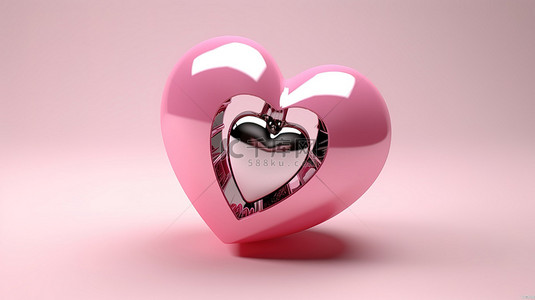 情人节粉红背景图片_浪漫的 3d 心形，热情的粉红色调