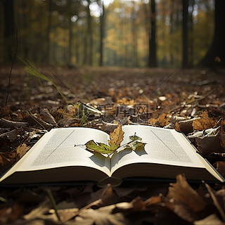 森林里一本打开的书