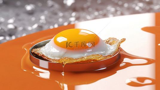 3d 渲染早餐阳光面与不可替代令牌 nft 蛋黄