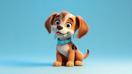 狗狗狗插画背景图片_3D 艺术作品中可爱的狗狗