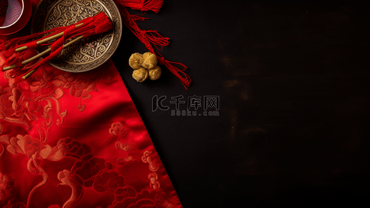 中国传统文化广告背景图片_红色丝绸中国风格节日广告背景