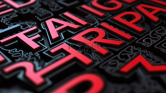 字体特价背景图片_黑色星期五的 3d 渲染黑色和红色字体