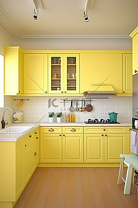 亮黄色厨柜风格为厨房带来灵感