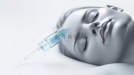 白色背景患者的医用注射器的孤立 3D 插图
