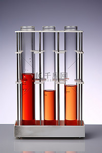 四个背景图片_四个试管，每个试管有四种液体，装在一个透明的盒子里
