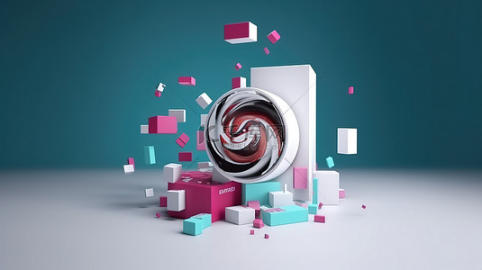 Tiktok 营销和品牌的白色 3D 概念