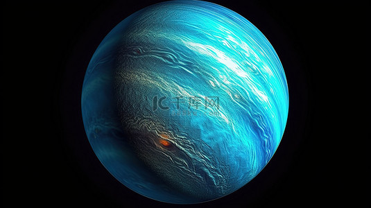 天王星在外层空间漂流的 3d 插图
