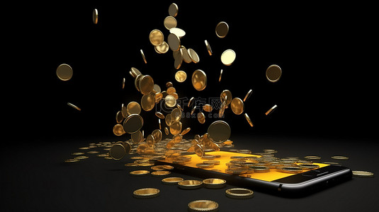 数字财富金币落入手机进行金融交易和投资